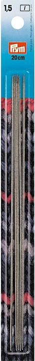 Actual product image Prym Stocking knitting needles, grey 1.50 mm, 20 cm, card 5 pcs., 100 % steel