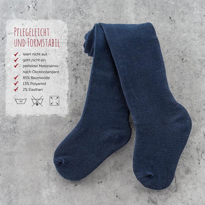 Actual product image La Loona LaLoona baby tights tights 2-pack - Navy - (50/56)