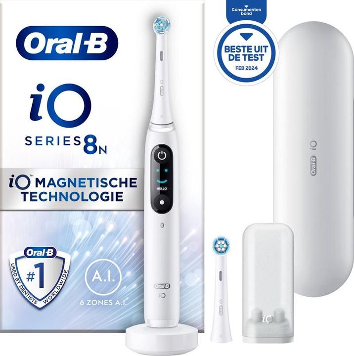 Oral-B iO Series 8n wit met extra opzetborstel (Oszillierende Zahnbürste)