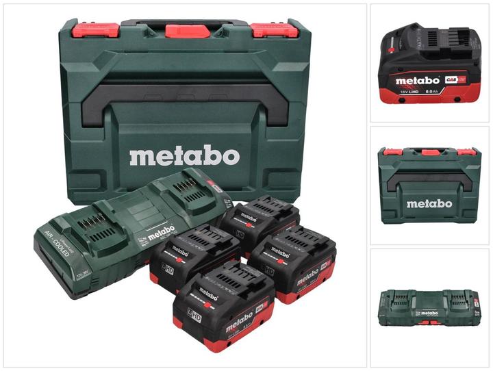 Metabo Basic set LiHD 18 V + 4x rechargeable battery 8.0 Ah + 2x charger + metaBOX ( 685135000 ) (18 V)