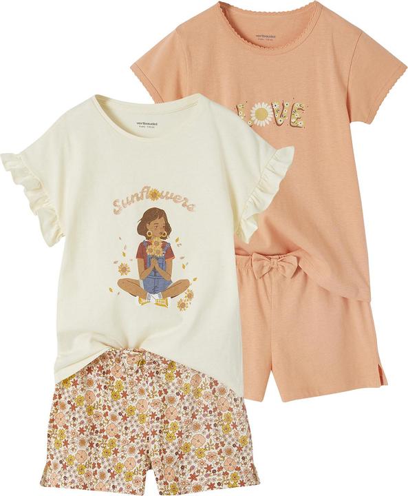 Produktbild Vertbaudet 2er-Pack kurze Mädchen Schlafanzüge aus Rippjersey Oeko-Tex (116)