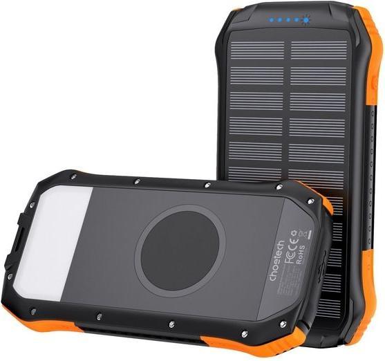 Immagine prodotto Choetech Batteria esterna con ricarica solare, 10000 mAh, 2xUSB (10000 mAh, 37 Wh)