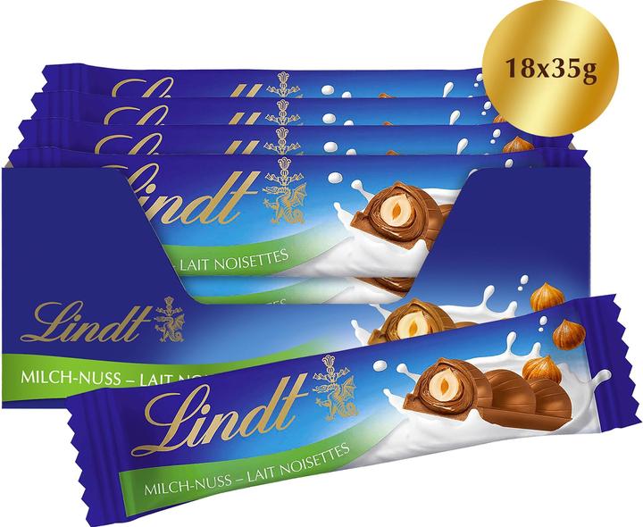 Image du produit Lindt Schokoladenriegel Milch Nuss Multipack (30 %, 630 g) (630 g)