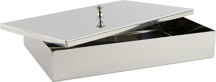 Actual product image Teqler Stainless steel instrument tray with button lid extra-large 30x20x5cm (LxWxH)