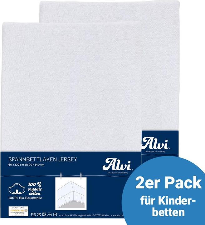 Actual product image Alvi Fitted sheet Fitted sheet 2-pack made of organic cotton for (70 x 140 cm)