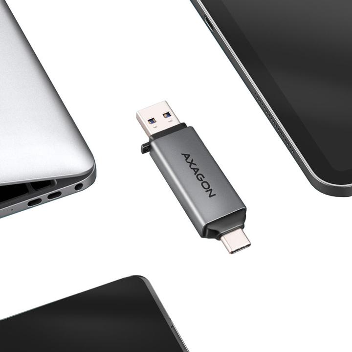 Image du produit Axagon CRE-DAC Externe USB 3.2 Gen1 Type-C+Type-A 2-slot SD/microSD (USB 3.0, Type B)