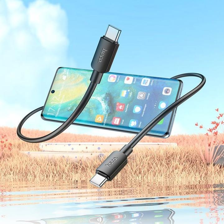 Actual product image Hoco USB-C to USB-C X96, 60W, 3A, 1m, black (1 m, USB 3.2 Gen 1, 60 W)