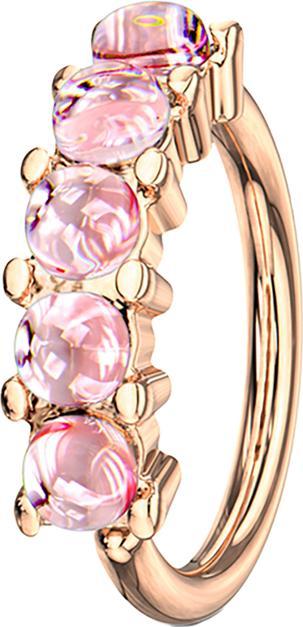 Immagine prodotto Star Piercing Anello Micro Piercing oro rosa cinque pietre epossidiche rosa (Acciaio chirurgico 316L, senza ottone)