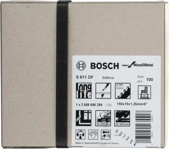 Immagine prodotto Bosch Professional Zubehör PRO Demolizione finestre S611DF foglio, 1,25 x 19 x 150 mm, 100 pezzi.