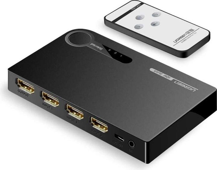 Ugreen switch splitter splitter switch HDMI - 3x HDMI 3D 4K 7.5 Gbps 36 bit per channel noir (40234