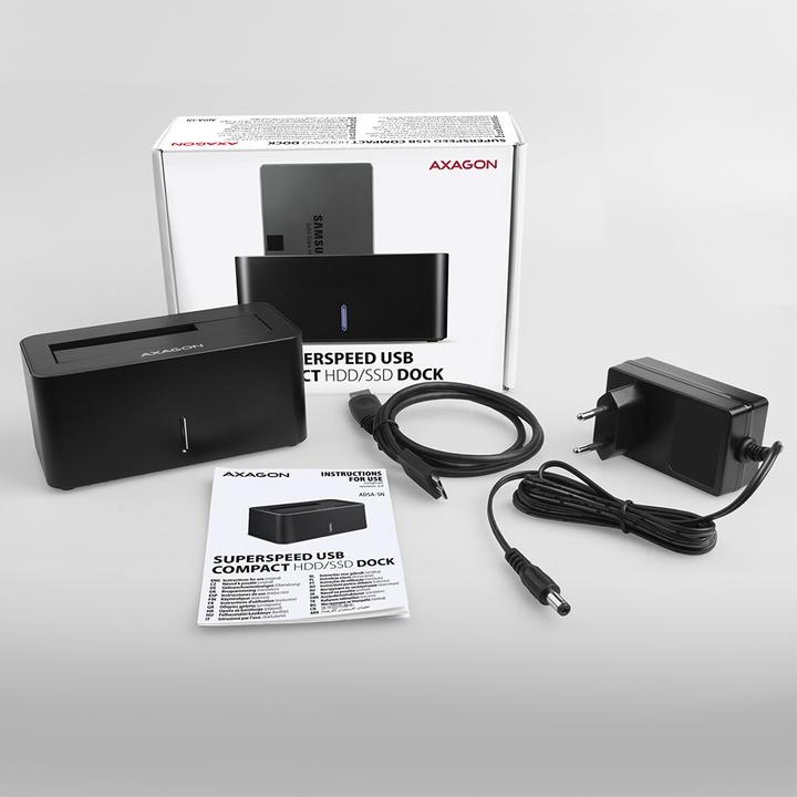 Immagine prodotto Axagon ADSA-SN Storage Drive Docking Station USB 3.2 Gen 1 (3.1 Gen 1) Type-A Nero (3.5")