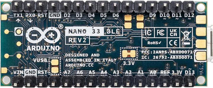 Produktbild Arduino ABX00072 Board Nano 33 BLE Rev2 with headers Nano ARM® Cortex®-M4
