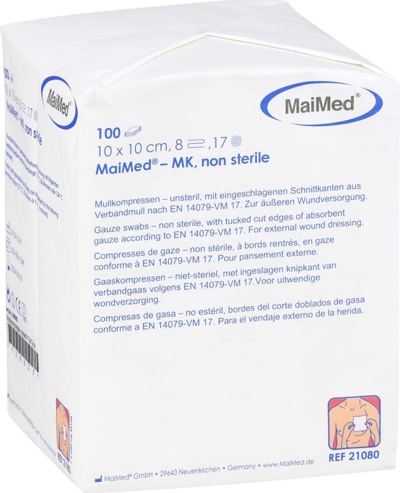 Actual product image MaiMed MULLCOMPRESSES 10x10cm 8x non-sterile, 100 pcs COM