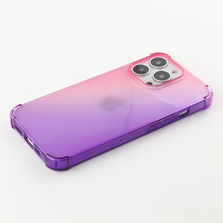Produktbild PhoneLook Hülle Gummi Bumper Rainbow mit extra Schutz für Ecken Antischock rosa t (Apple iPhone 14 Pro)