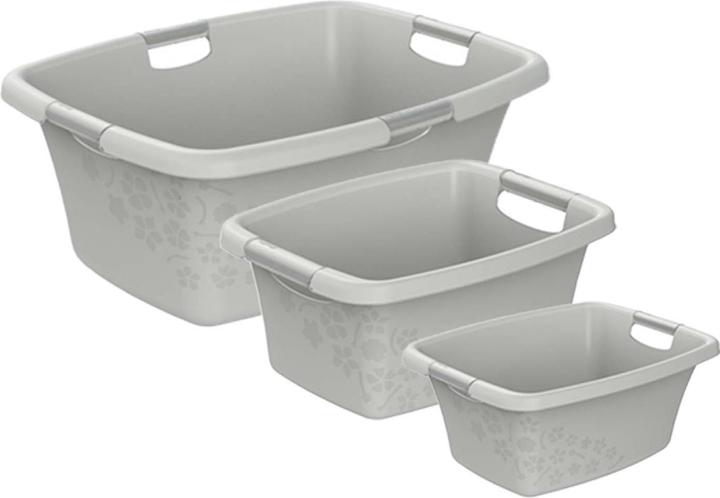 Actual product image Rotho 3-piece FLOWERS laundry tub set