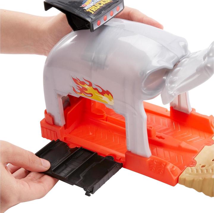 Actual product image Hot Wheels Monster Trucks Pit and Launch Bone Shaker Play Set