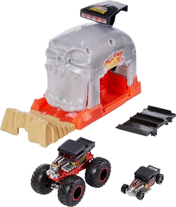 Actual product image Hot Wheels Monster Trucks Pit and Launch Bone Shaker Play Set