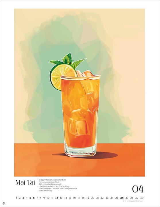 Produktbild Cocktails Posterkalender 2026 (34 x 44 cm, Harter Einband, Deutsch)