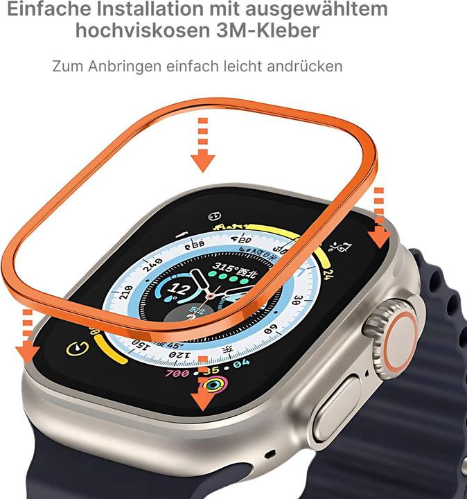 Produktbild Hermex Apple Watch Ultra 2 49mm Displayschutz-Glas mit Edelstahlrahmen