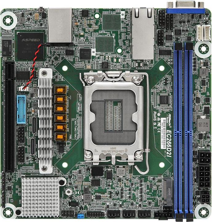 AsRock Mainboard EC266D2I mini-ITX Socket 1700 DDR5-only Single (LGA 1700, Intel C266, Mini-ITX)