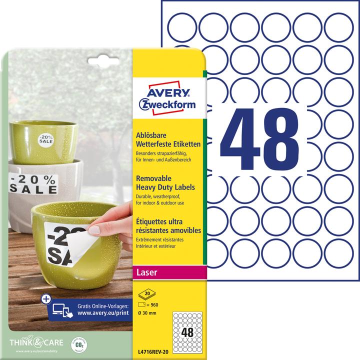 Produktbild Avery Wetterfeste Etiketten