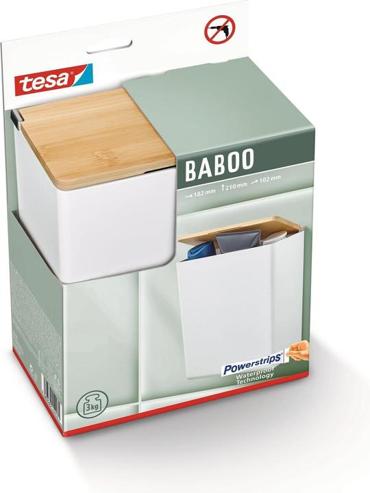 Actual product image tesa BABOO storage box with lid, large incl. adhesive solution without drilling