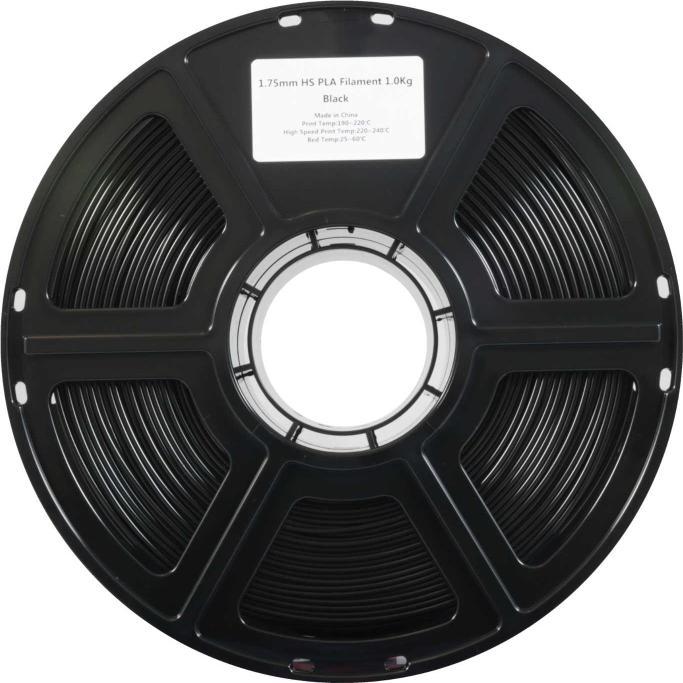 Produktbild FlashForge HS PLA 1,75m BLACK 1kg (PLA, 1.75 mm, 1000 g, Schwarz)