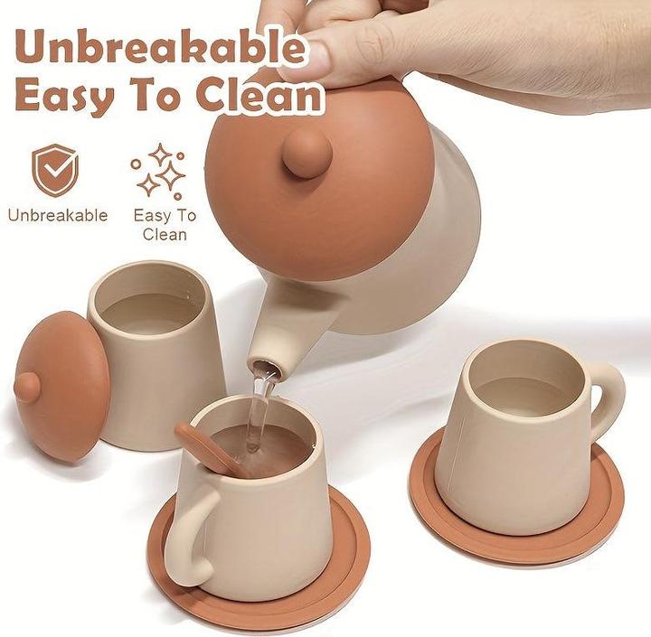 Immagine prodotto Activity Board Set di giocattoli da cucina in silicone senza BPA, tazza da tè atossica, giocattoli da cucina per