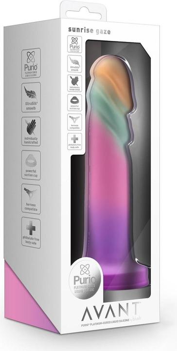 Actual product image Avant Blush Sunrise Gaze Artisan 7.5 Inch Dildo - Hand Crafted with Purio® Liquid Silicone Wrapped i