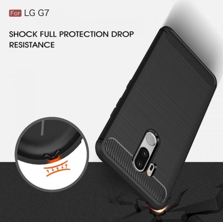 Actual product image Screenguard LG G7 ThinQ Cover Carbon Brushed Soft TPU (G7 ThinQ)
