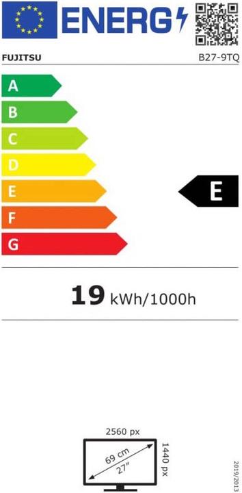 Energy Label Fujitsu B27-9 TS (2560 x 1440 pixels, 27")