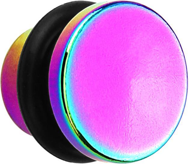 Produktbild Star Piercing Flachkopf Plug farbig mit Titanium Schicht (ohne Messing, Chirurgenstahl 316L)
