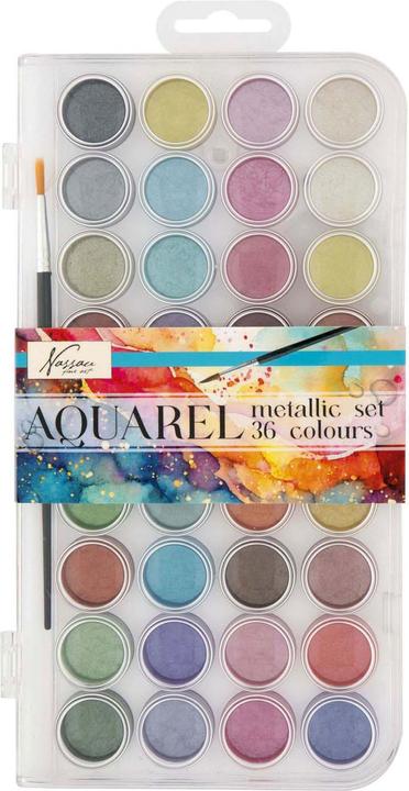 Image du produit Grafix Palette d'aquarelle métallique, 36 couleurs (Palette d'aquarelle métallique)