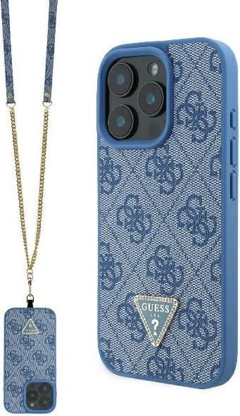 Produktbild Guess GUHCP16SP4TDSCPB iPhone 16 6.1" niebieski/blue hardcase Leather Metal Logo Strass Crossbody