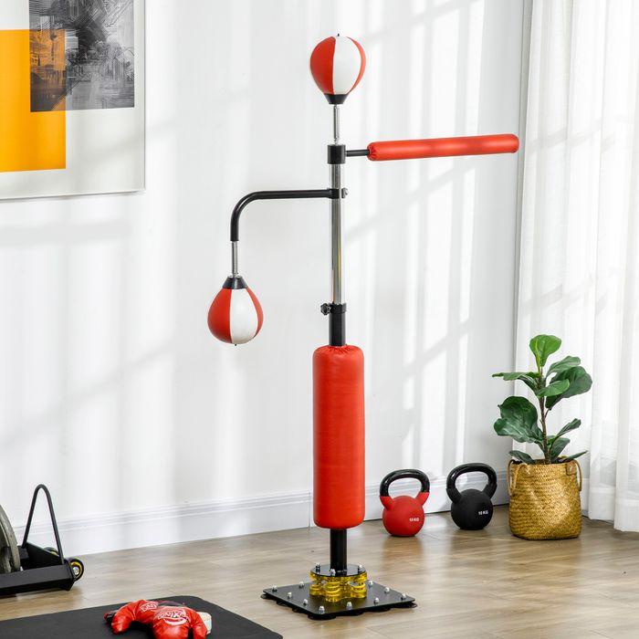 Produktbild Swisshandel24 Standbox Freistehender Boxsack 140-205cm höhenverstellbarer Standbox-Trainer mit 2 Speedbällen Refle (84 cm)