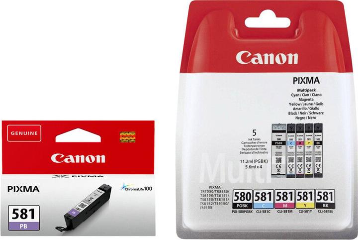 Produktbild Canon 6x Original Tinte Patronen PIXMA TS8150 TS8151 TS8152 TS9150 TS9155 blau