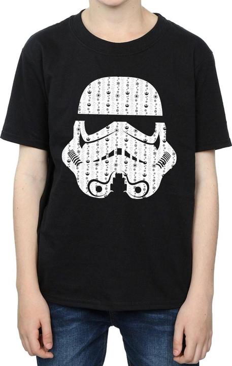 Actual product image Star Wars Boys Christmas Stormtrooper Helmet T-Shirt (140, 146)