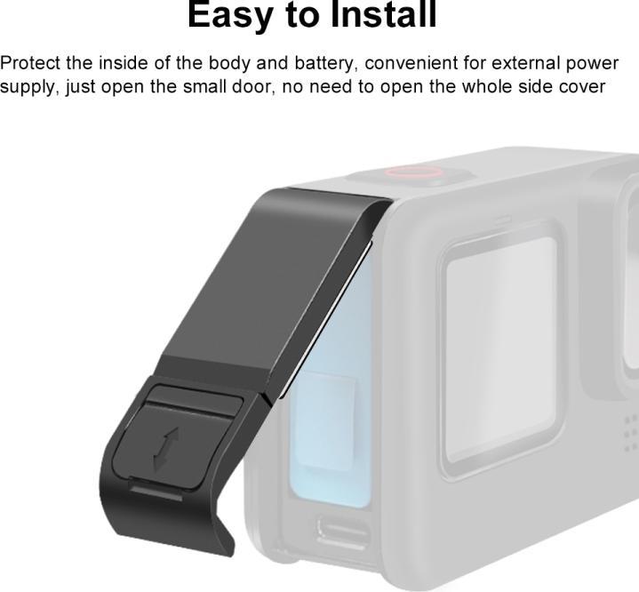 Produktbild Puluz POM Plastic Battery Side Interface Cover for GoPro HERO 13/12/11/10/9 Black (Black)