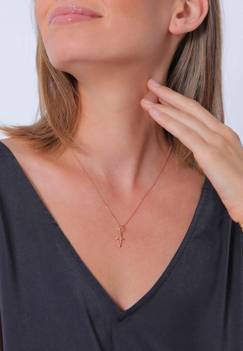 Immagine prodotto Elli Collana Croce Stella Incisione Argento 925 Comunione (Argento 925, 45 cm)