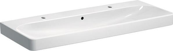 Actual product image Geberit Keramag / washbasin Smyle Square 120 cm white with 2 tap holes with coating 500253018 (480 mm, 1200 mm)