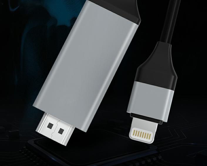 Image du produit Apfelkiste Lightning auf HDMI 1080p Konverter Adapter Kabel für Apple iPhone / iPad - Weiss 2m (Lightning, HDMI)