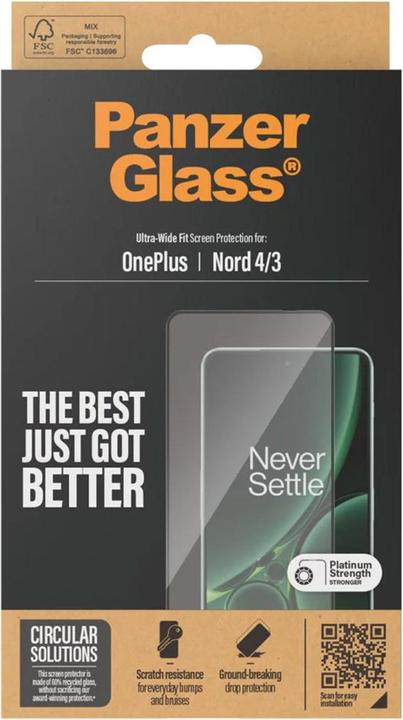 Image du produit PanzerGlass Protecteur d'écran OnePlus Nord 4 | 3 | Ultra-Wide Fit (1 pièce(s), OnePlus Nord 3, OnePlus Nord 4)