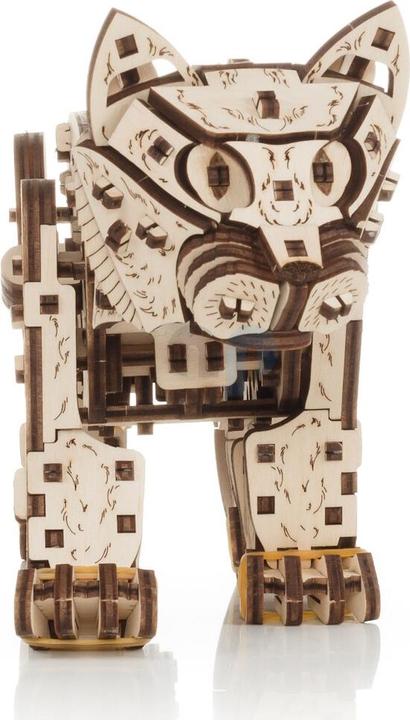 Actual product image Eco Wood Art Mechanical 3D wooden-puzzle - Kitten (natural wood)