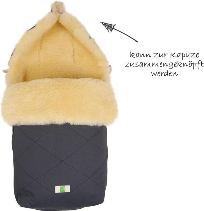 Actual product image Kaiser Lambskin footmuff Natura Organic Cotton - Anthracite Footmuffs for prams & buggies