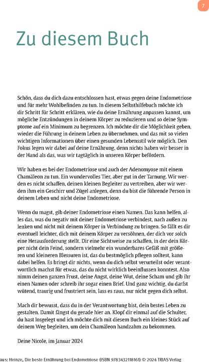 Immagine prodotto Heinze:Die beste Ernährung bei Endometr (Tedesco, Nicole R. Heinze, 2024)