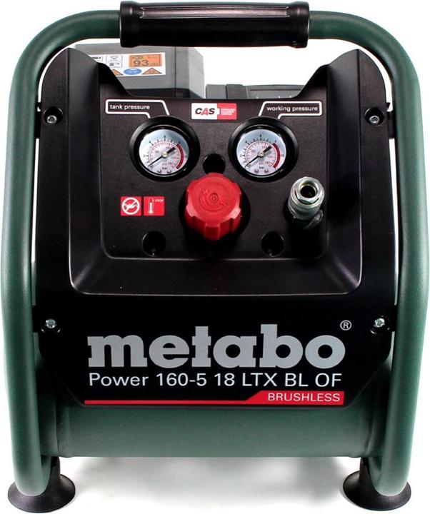 Productafbeelding Metabo Power 160-5 18 LTX BL OF Accu-compressor 18 V 8,0 bar Brushless + 1x oplaadbare accu 10,0 Ah + (8 bar, 5 l)