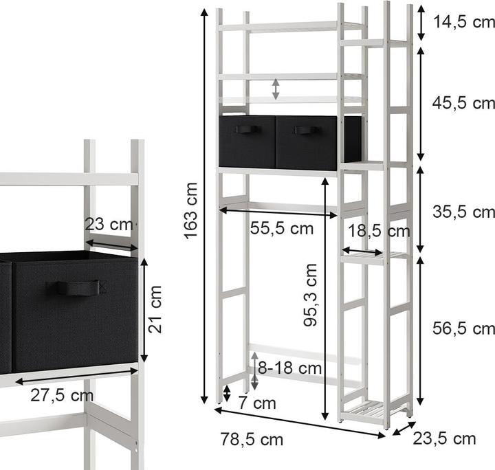 Actual product image Vicco Bilbao (78.5 x 23.5 x 163 cm)