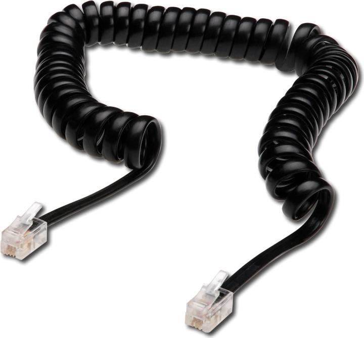 Actual product image Digitus ASSMANN UAE connection cable RJ10 4,00m CU 4x7x0,12mm unshielded St/St flat cable light black