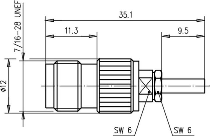 Produktbild Telegärtner TNC-Kabelbuchse Crimp G03 50 Ohm, crimp/crimp, A2913, G03 (RG-178 B/U)