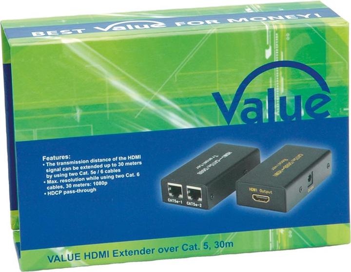 Produktbild Value HDMI Extender via TP Kabel auf 25m, 2K (0.08 m, HDMI)